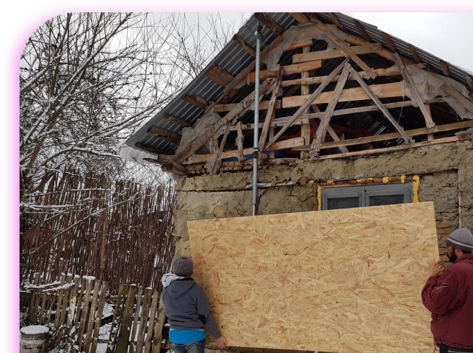 ...two plywood boards for covering the triangle in the roof