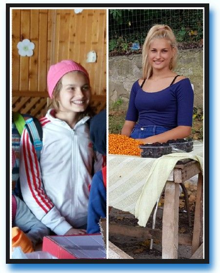 Ana at the center four and a half years ago and today she is at the professional hairdressing school in Buzau